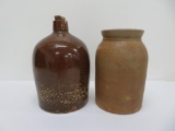 C Hermann & Co Milwaukee Stoneware, jug and jar