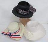 Two vintage hats and hat boxes