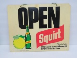 Squirt sign, OPEN CLOSE, c 1971, two side, 13