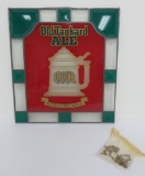 Old Tankard Ale sign with box, glass, 16