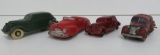 Four vintage heavy rubber cars, 4' and 5