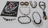 12 pieces of chunky jewelry necklaces and bangle bracelets