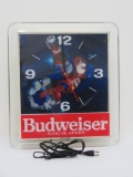 Light up Bud Man Budweiser clock, lights up, clock does not work