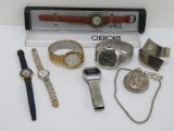Assorted wrist watches and pocket watch