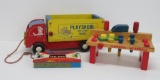 Playskool truck and workbench with metal tool box