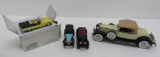 Four metal die cast model cars, Hubley and Solido