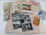27 pieces of travel ephemera, maps and postcards, European