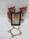 Esso advertising glasses and frame with Tums charm bracelet