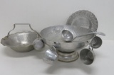 Vintage Aluminum punch bowl, plate and bowl