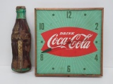 Coca Cola Thermometer and clock, parts