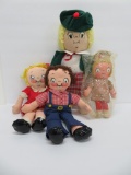 Four Campbell Soup kids pop culture advertising dolls, cloth