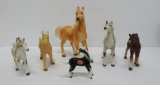 Six horse statues, bone china