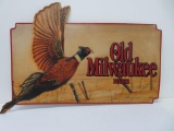 Old Milwaukee Beer metal sign, Pheasant, 1992, 26 1/2
