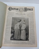 1895 leather bound Christian Herald, Vol 18, issues/number 1-52