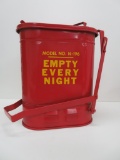 Eagle Model No N-196 gas station trash can and Mobil Oil hard hat