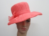 c 1960's Christian Dior Chapeaux Paris New York, pink pleated chiffon