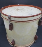 Slingerland Radio King, Bomber Tom drum, mahogany tension and trim , c 1947-1950, white marine pearl
