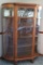 Outstanding leaded and beveled glass, clawfoot china cabinet, oak