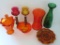 Mid Century colored glass lot, 7 pieces
