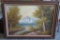 Signed oil on canvas Mountain scene, framed, sight sixe 24