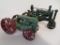 Two cast iron tractor toys, John Deere 8P and unmarked,6