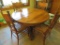 Round Oak Table with large clawfeet, three leaves, 45