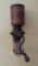 Tin wall mount coffee grinder, pink metal, 15