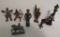Assorted iron and lead toy figures, military, native American, clown, and bird, 2