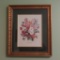 Country floral framed print, ornate gold frame, 16 1/2