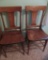 Pair of solid wood seat chairs