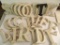 Assorted small letters, plastic, about 23 pieces, 6 1/2