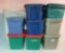 8 plastic storage totes, Sterilite