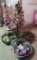 Lovely Christmas lot with three wreaths, and two lighted small trees