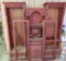 Lovely three pieces heavily carved wall unit, bookcases and desks, needs assembly