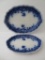 Two flow blue platters, Clayton Johnson Bros England, 12 1/2