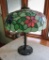 Leaded glass table lamp,working, floral, 18