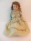 Antique German bisque doll, leather body, 18