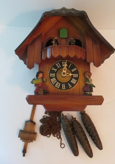 Vintage Cuckoo clock,DRGM, 10 1/2" chalet