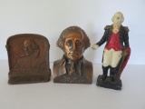 George Washington and Shakespeare lot with Two still banks and bookend