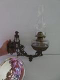 Cast iron swing arm bracket lamp with reflector