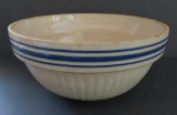 Blue banded stoneware bowl, 8