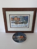 Terry Redlin Sweet Memories plate and signed Print with John Deere Tractor
