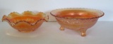 Two Fenton Windmill bowls, marigold, 8