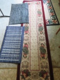 Four piece rug lot, runner and scatter rugs