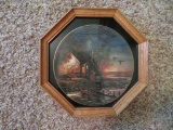 Framed Terry Redlin collector plate, wood frame with glass, That Special Time 8126/9500