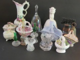 Giftware lot, china, bells and trinket boxes