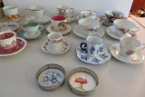 Large cup and saucer lot, 11 sets