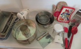 Baking lot with pans, Kitchen Aid hand mixer