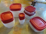 Rubbermaid storage containers, about 17 pieces with lids