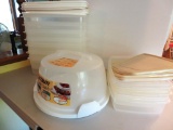 Rubbermaid #7 and #8 storage containers and cake caddy